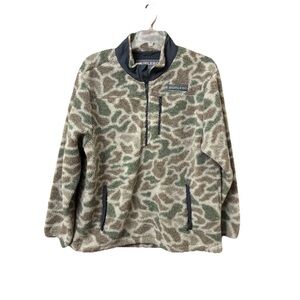 BURLEBO MENS QUARTER ZIP L CAMO SHERPA FLEECE ULTRA SOFT WARM ADJUSTABLE WAIST